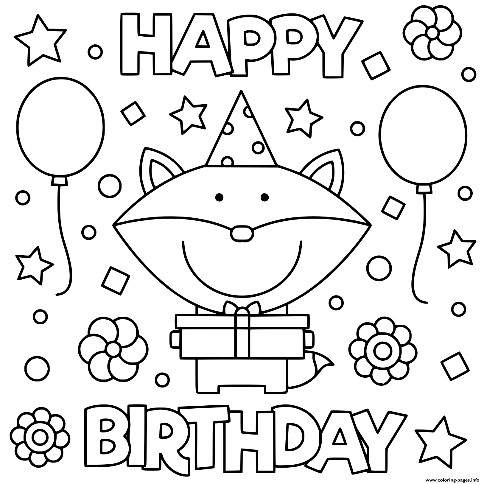 Coloring Pages Birthday Boy