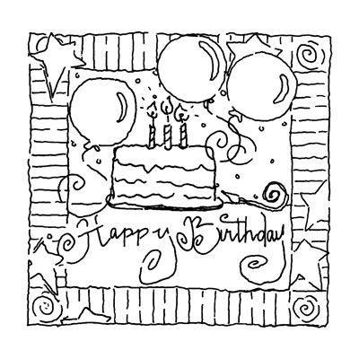 Coloring Pages Birthday Card