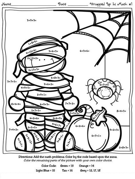 Easy Color By Number Printable Mummy
