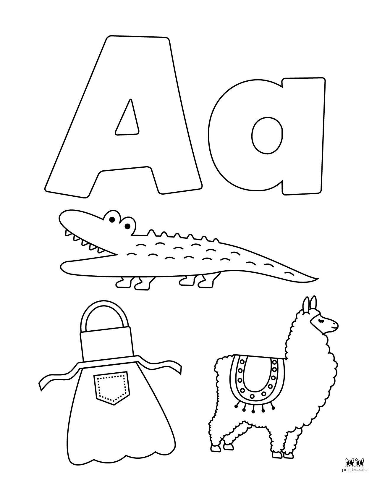 Letter A Worksheets Aligator
