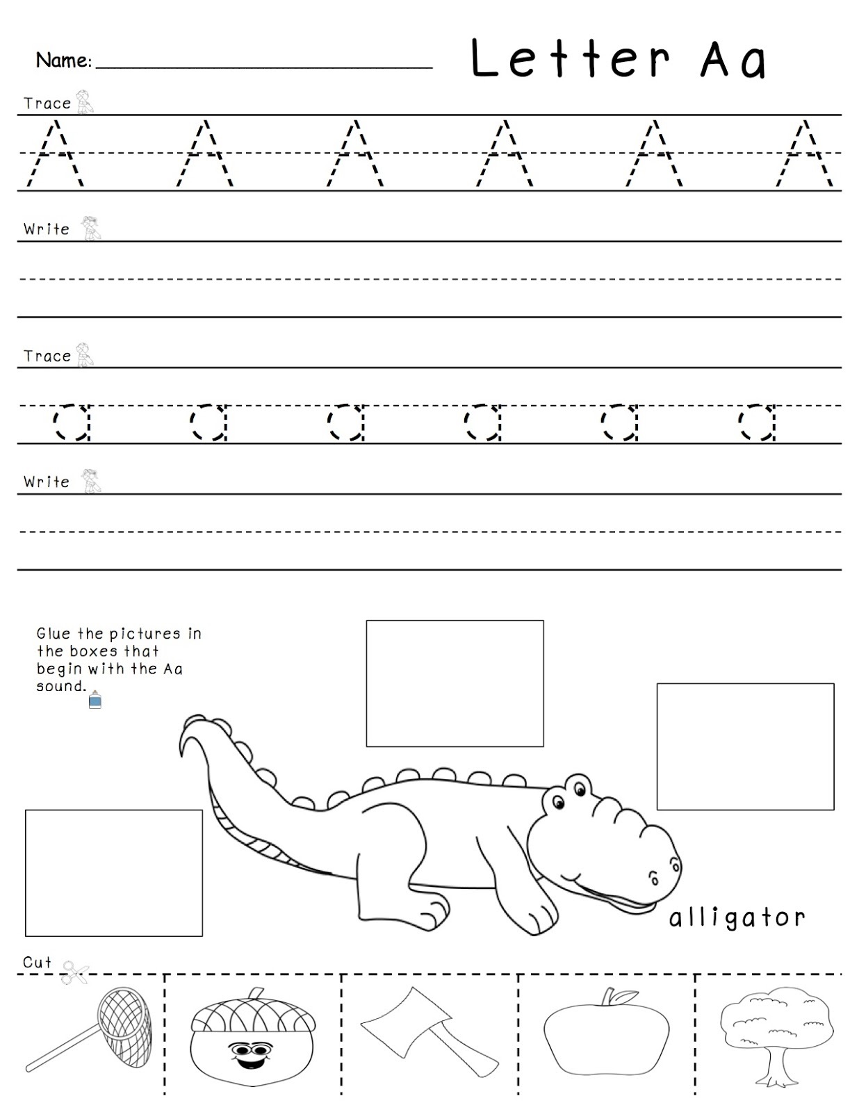 Letter A Worksheets Trace