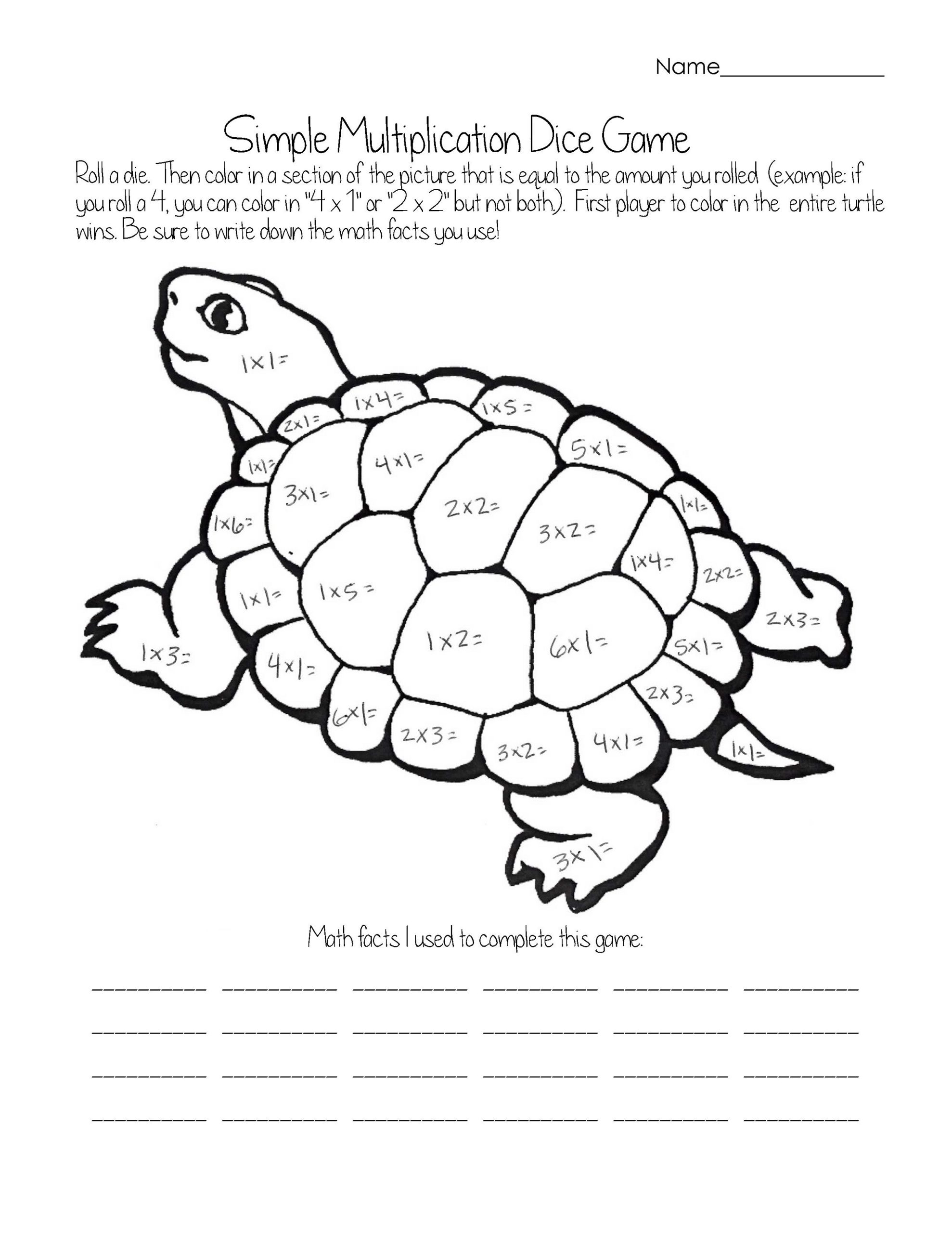 Math Coloring Pages Dice Games
