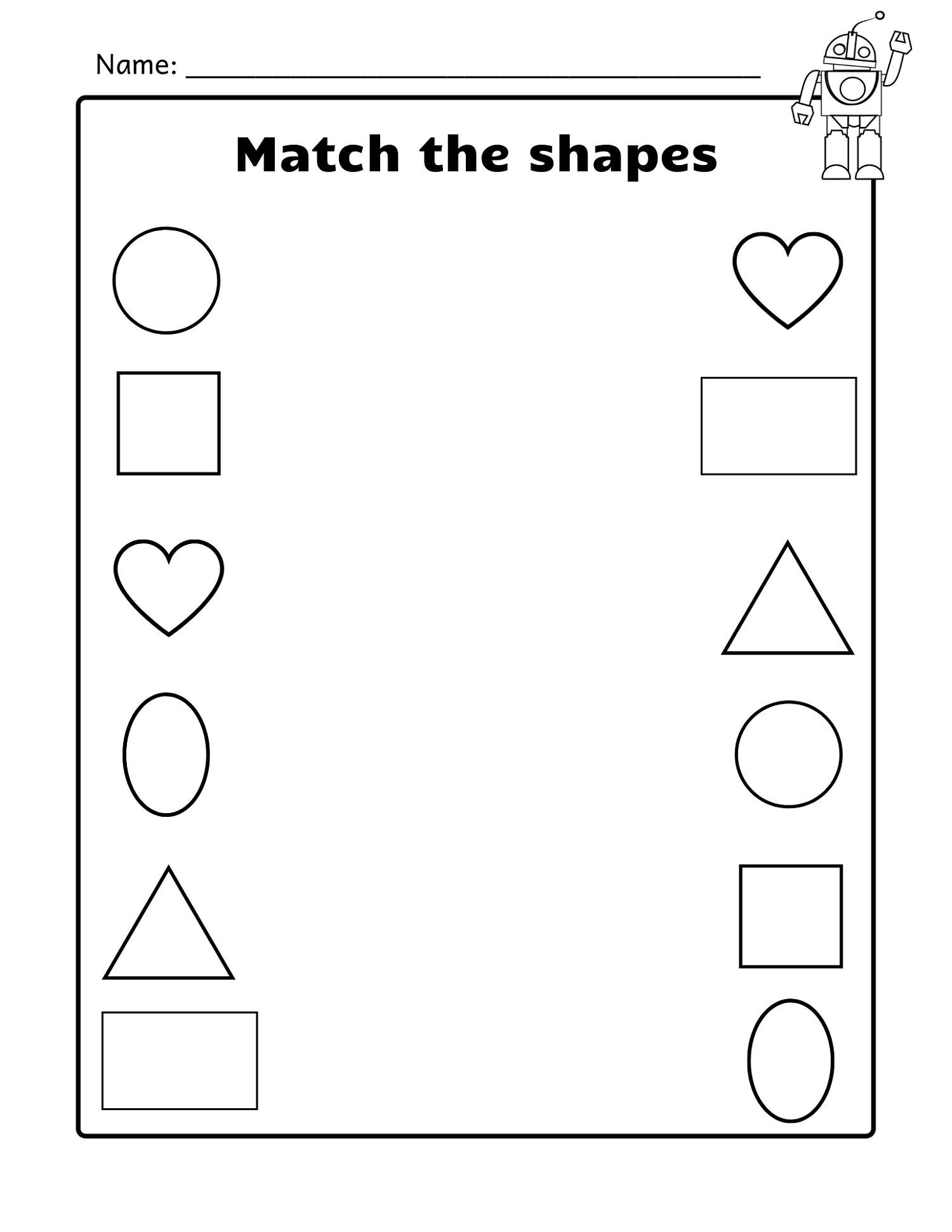 Shapes Worksheets For Kindergarten Match