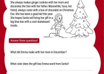 christmas worksheets for kindergarten Reading