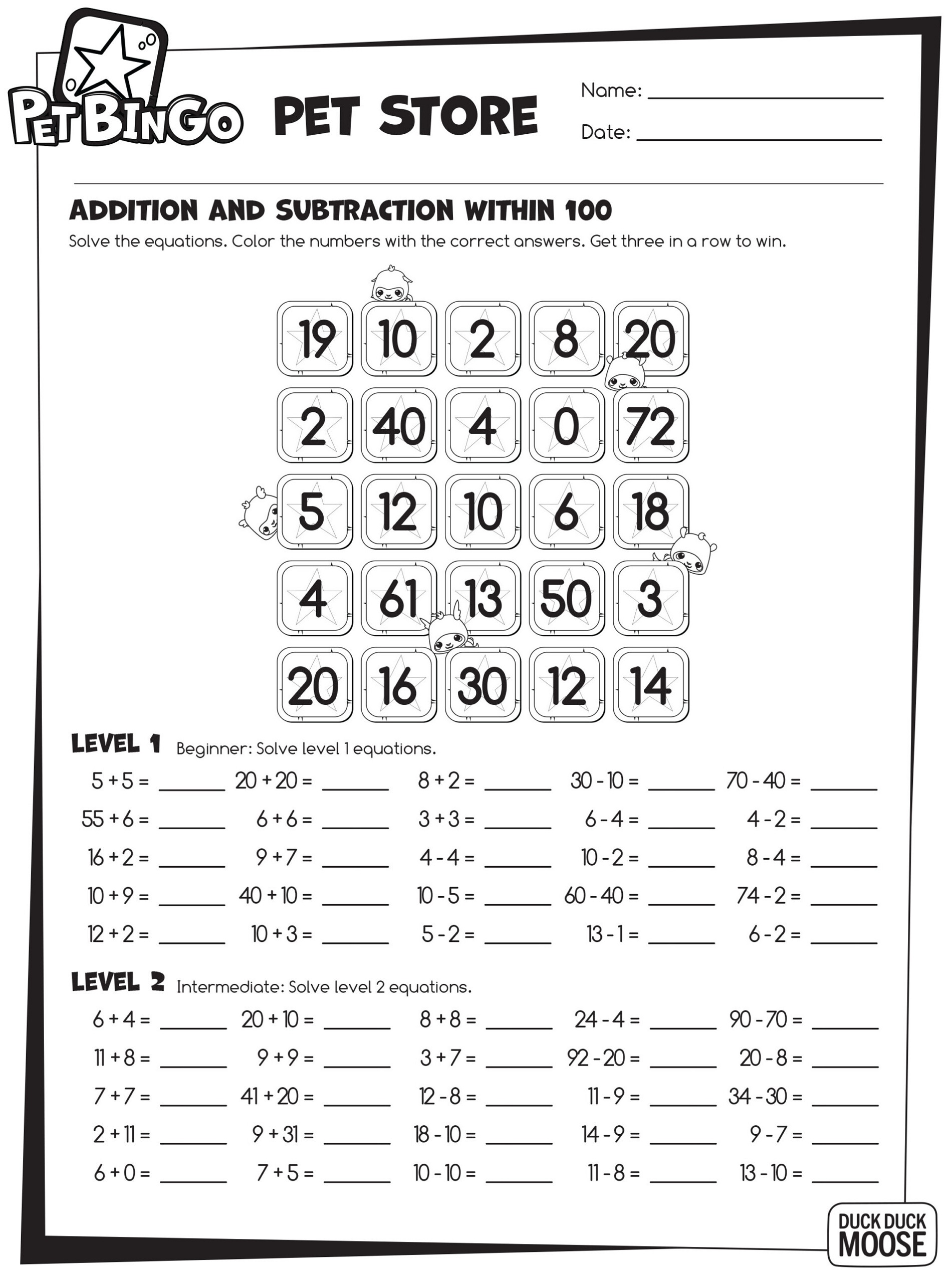 division and multiplication worksheets Games