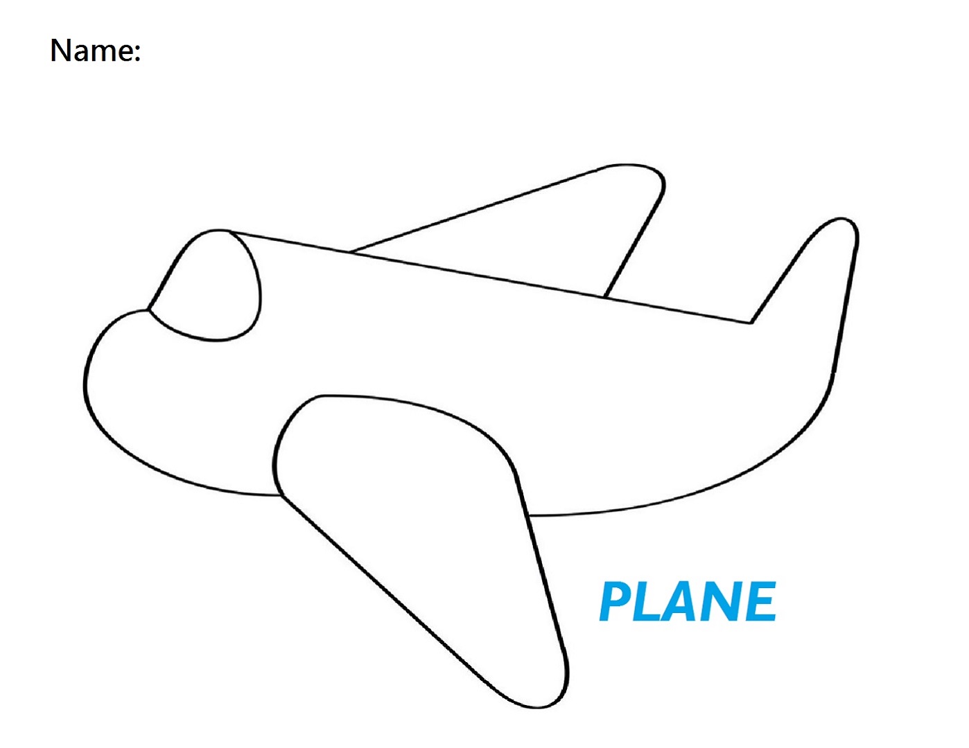 Coloring Sheets For 3 Year Olds Plane