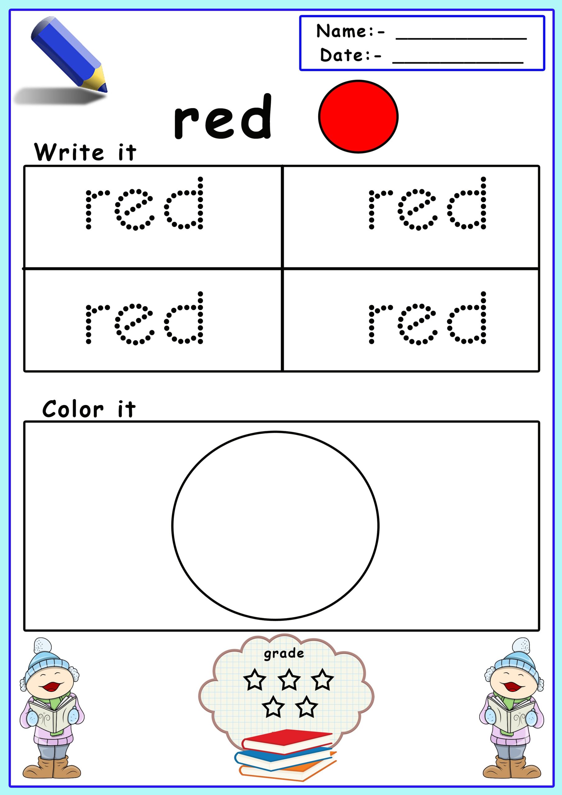 Colors Worksheet Red