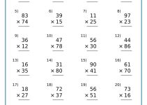 Double Digit Multiplication Worksheets Homework