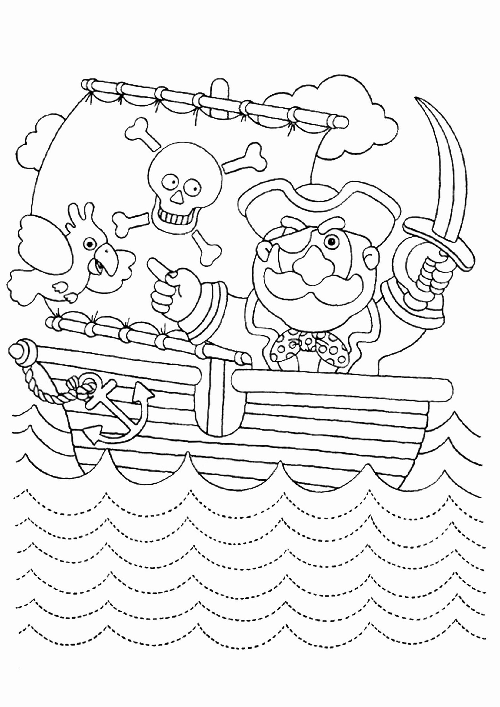 Educational Coloring Pages For Kindergarten Pirate