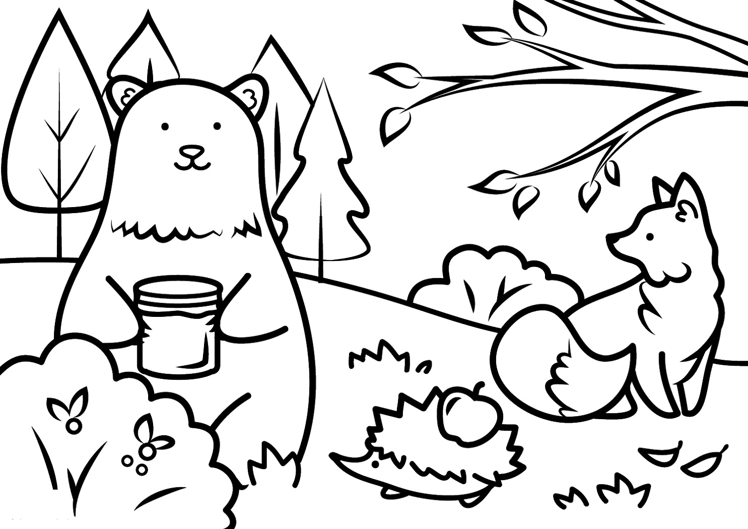 Fall Coloring Pages Printable Animal