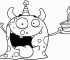 Happy Birthday Colouring Sheets Monster