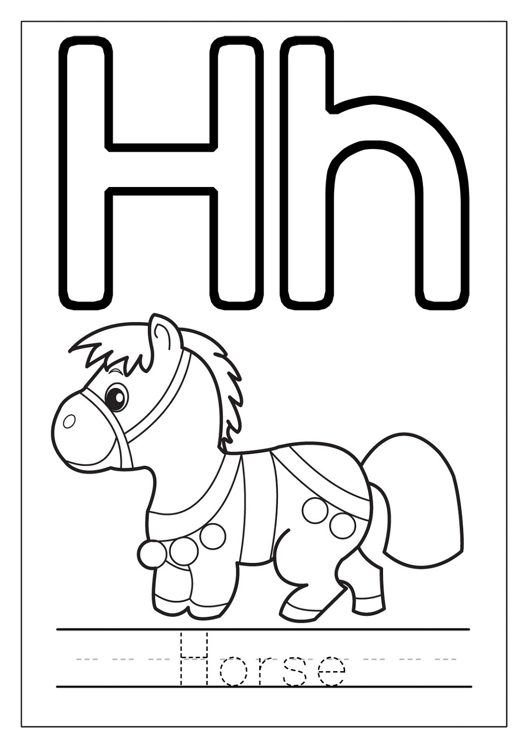 Letter H Worksheets Horse