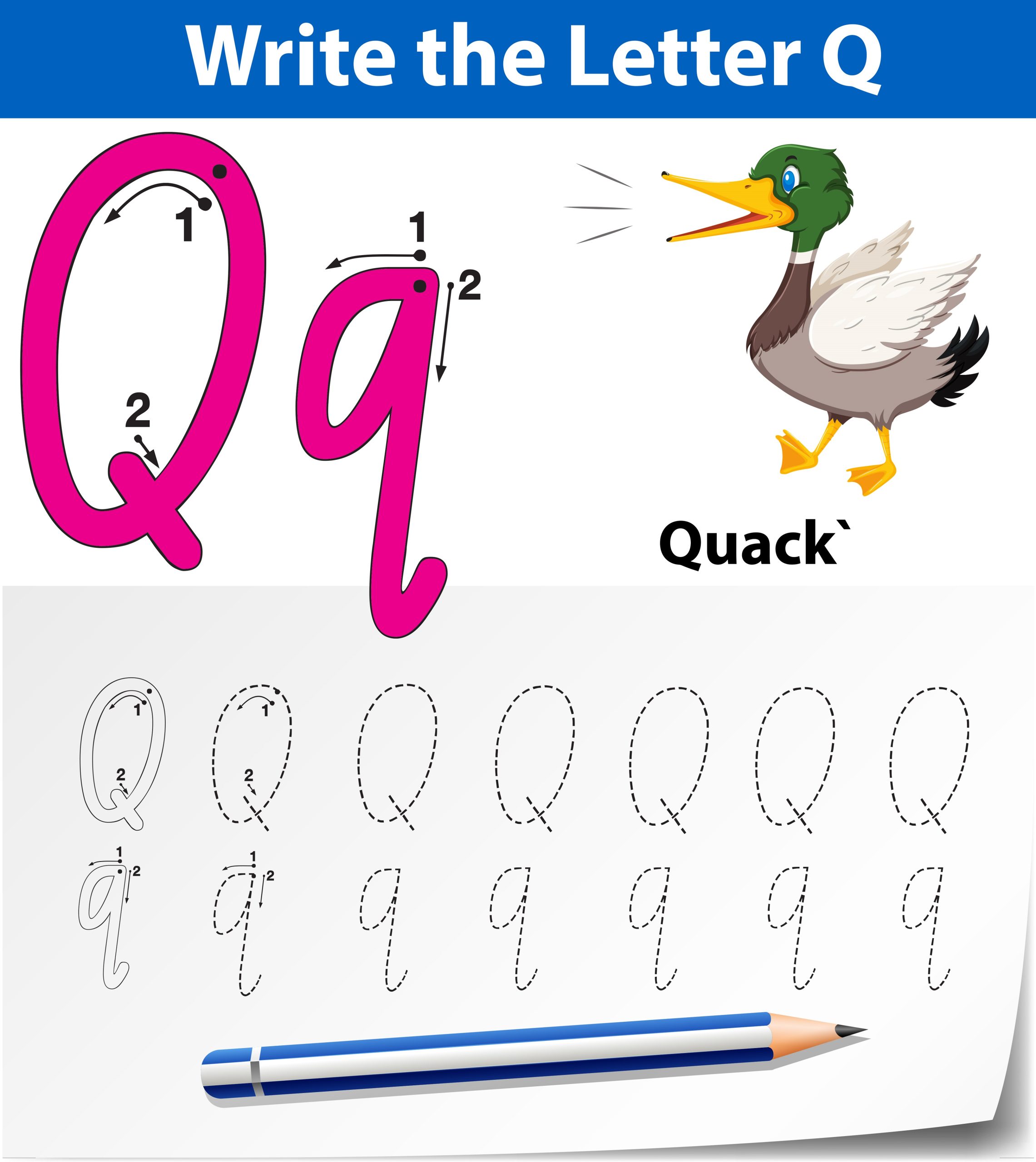 Letter Q Worksheet Quack'