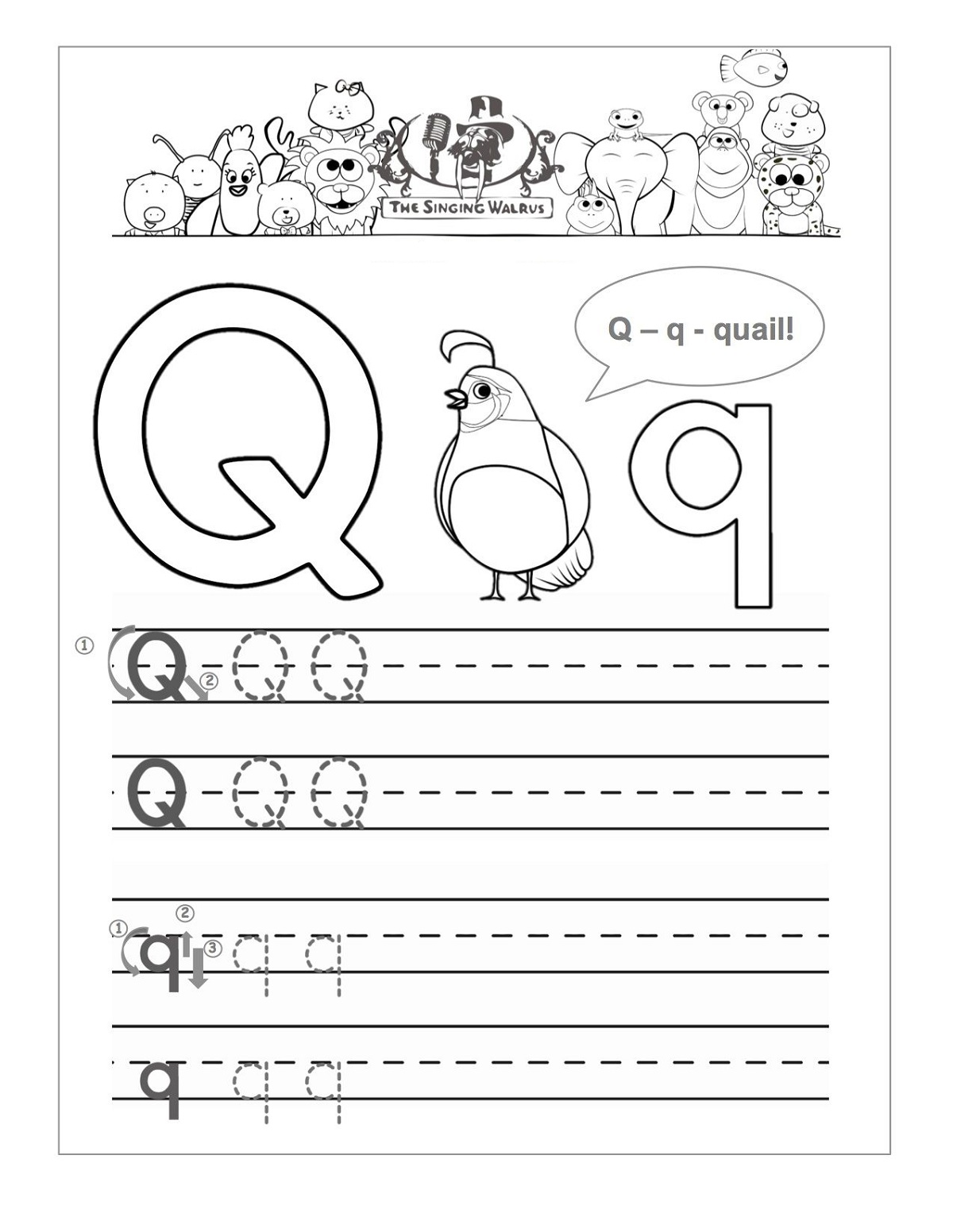 Letter Q Worksheet Quall