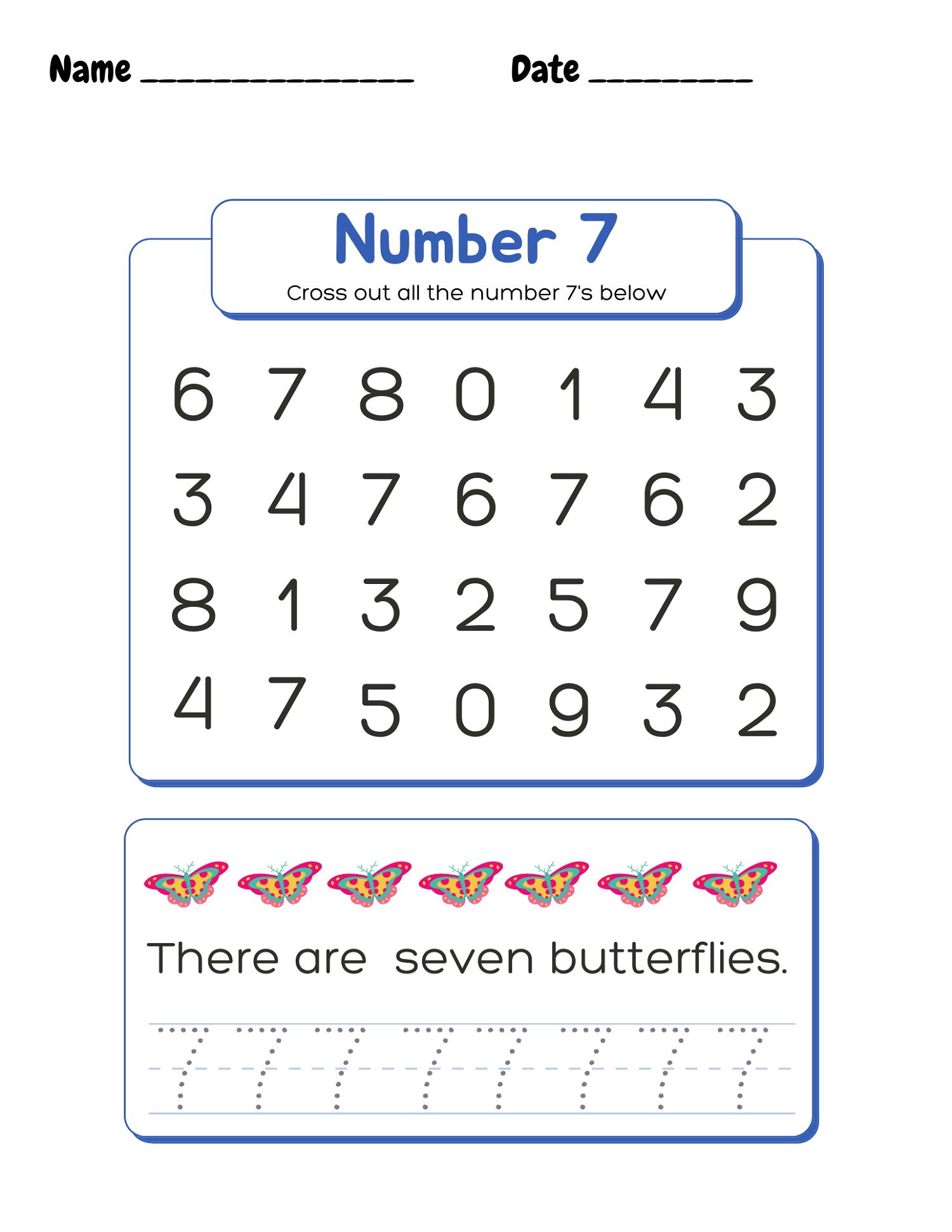 Number Worksheets For Preschool Learning