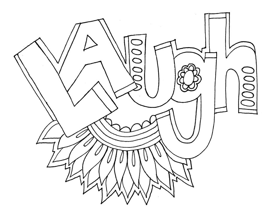 Coloring Pages With Words Laugh