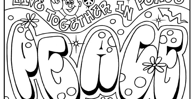 Coloring Pages With Words Peace