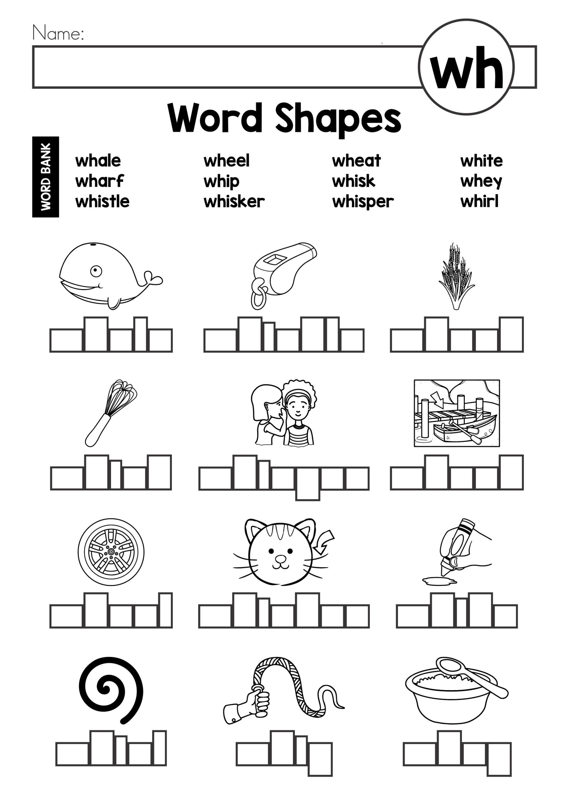 Phonics Worksheets For Kindergarten Word Shapes