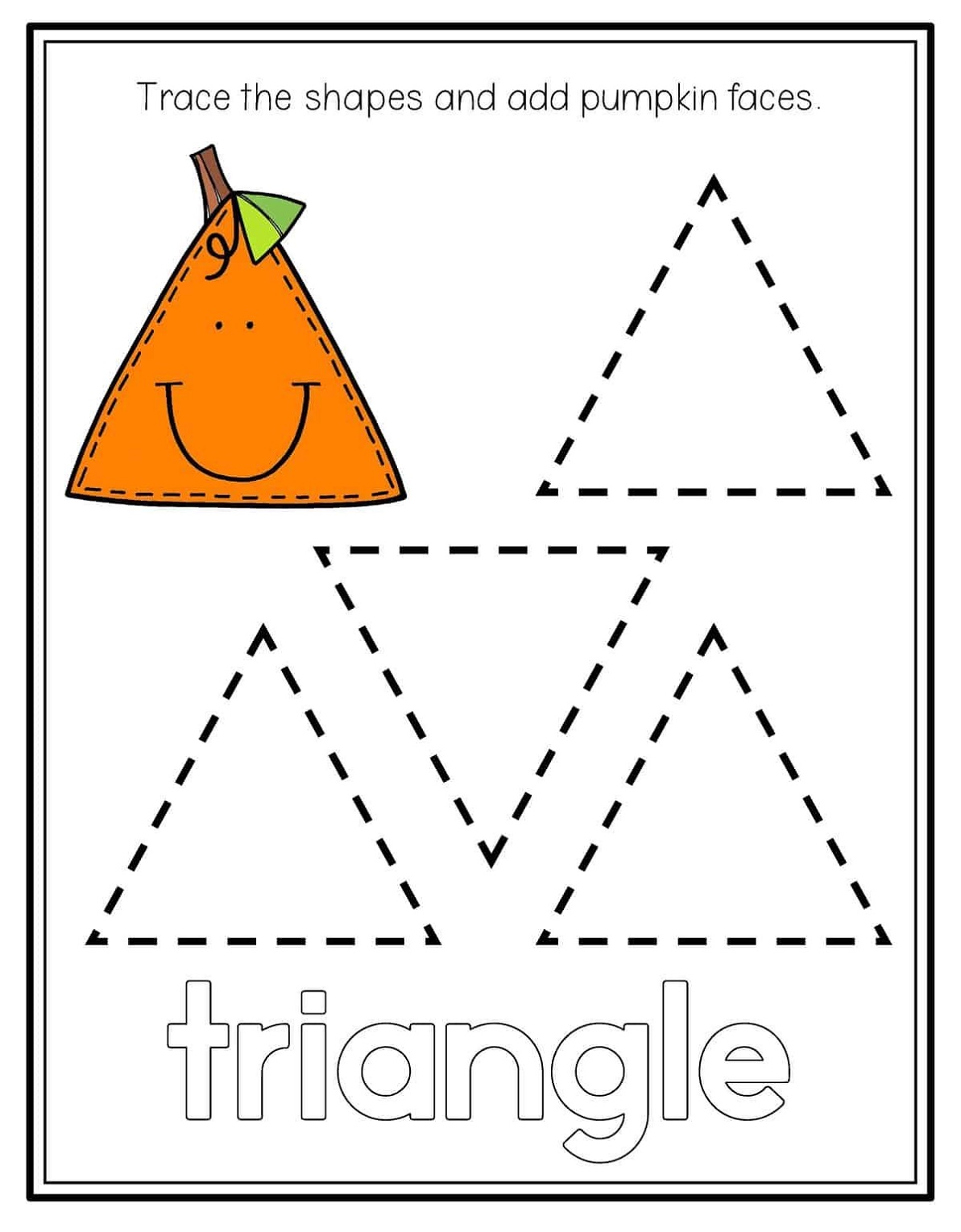 Tracing Shapes Worksheets Triangle