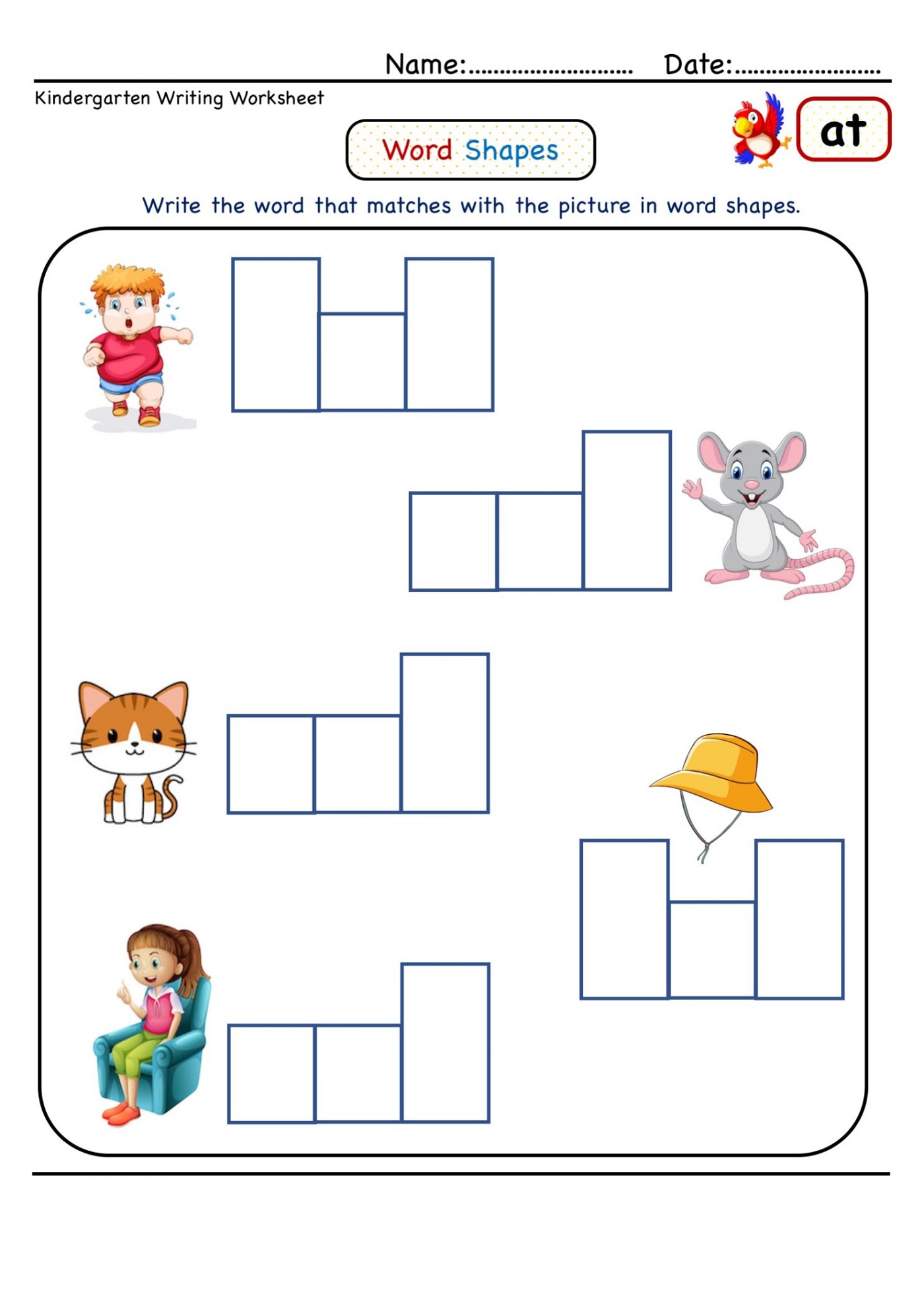 Word Families Worksheets Shapes
