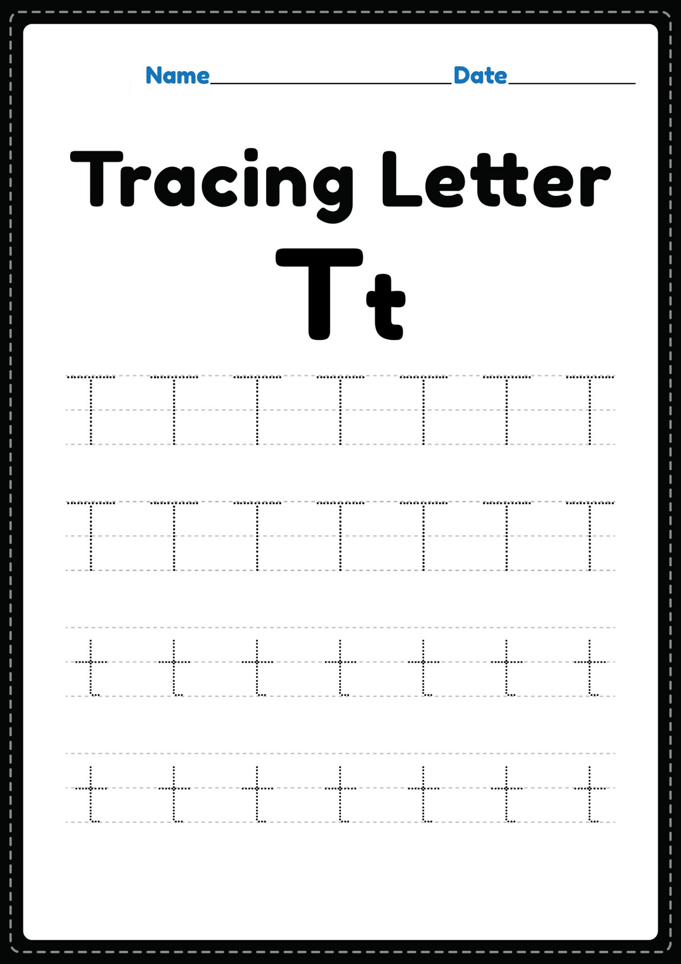 Alphabet Tracing Worksheets Pdf T