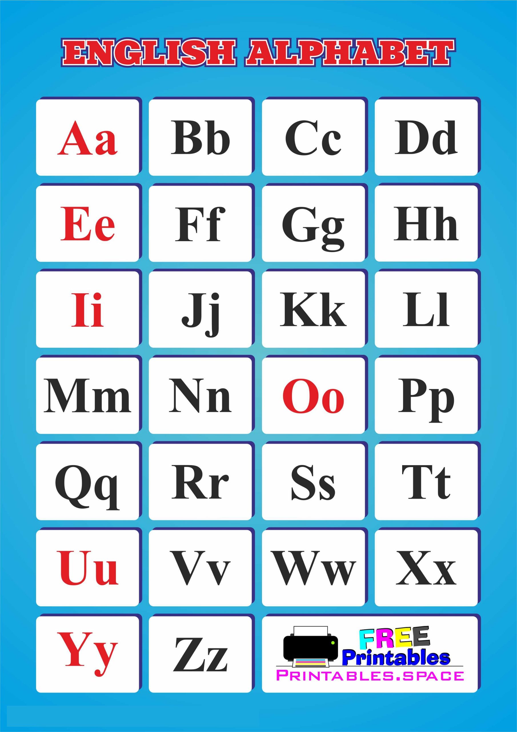 Free Printable Alphabet Letters English